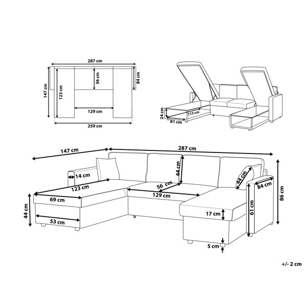 Zipcode Design Wobner Sleeper Corner Sofa Bed & Reviews Wayfair.co.uk